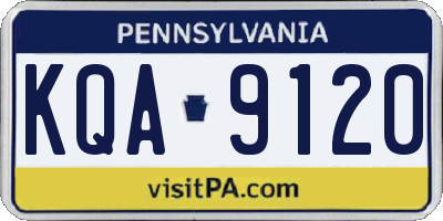 PA license plate KQA9120