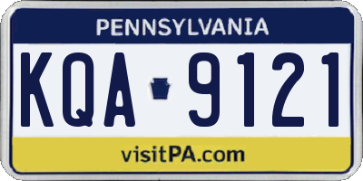 PA license plate KQA9121