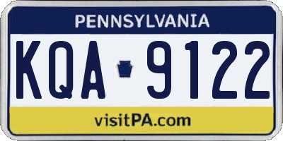 PA license plate KQA9122