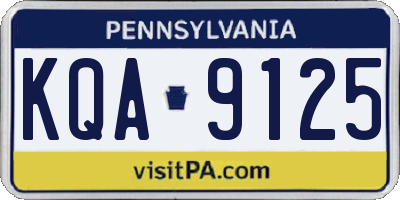 PA license plate KQA9125