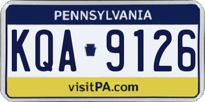 PA license plate KQA9126