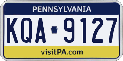 PA license plate KQA9127