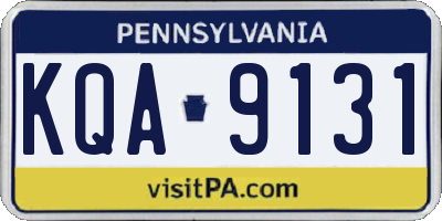 PA license plate KQA9131