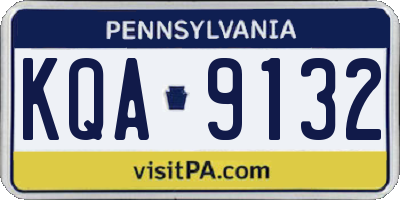 PA license plate KQA9132