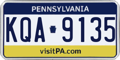 PA license plate KQA9135