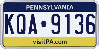 PA license plate KQA9136