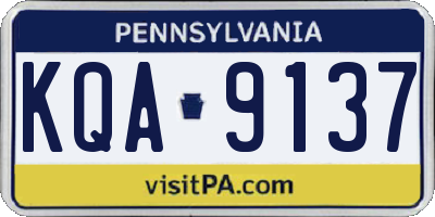 PA license plate KQA9137
