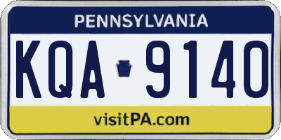 PA license plate KQA9140