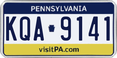 PA license plate KQA9141