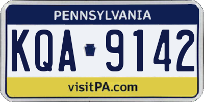 PA license plate KQA9142