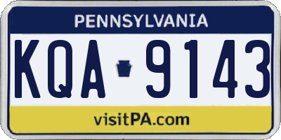 PA license plate KQA9143