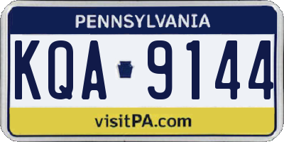 PA license plate KQA9144