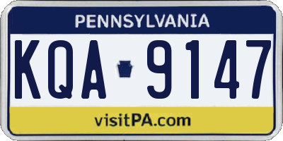 PA license plate KQA9147