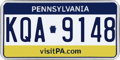 PA license plate KQA9148