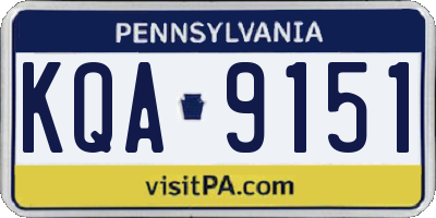 PA license plate KQA9151