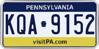 PA license plate KQA9152