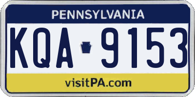 PA license plate KQA9153