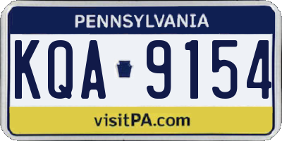 PA license plate KQA9154