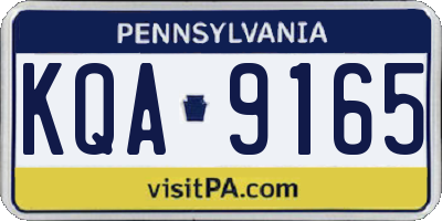 PA license plate KQA9165
