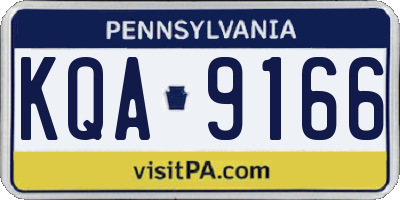 PA license plate KQA9166