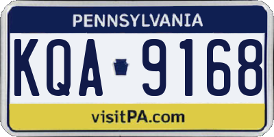 PA license plate KQA9168