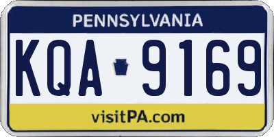 PA license plate KQA9169