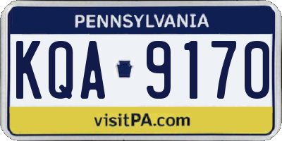 PA license plate KQA9170