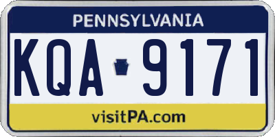 PA license plate KQA9171