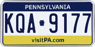 PA license plate KQA9177
