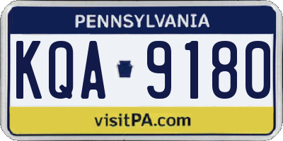 PA license plate KQA9180