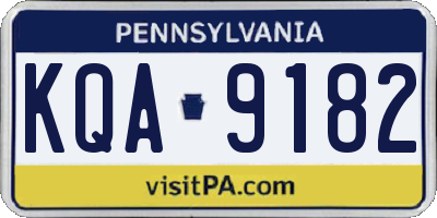 PA license plate KQA9182