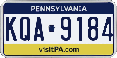 PA license plate KQA9184