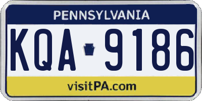 PA license plate KQA9186