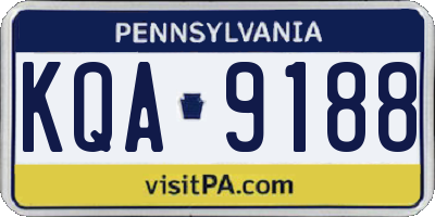 PA license plate KQA9188