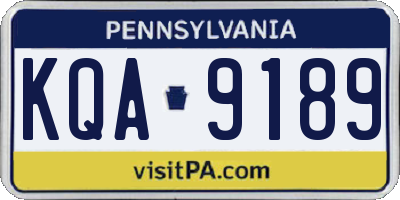 PA license plate KQA9189