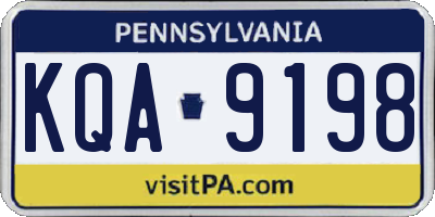 PA license plate KQA9198