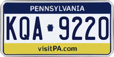 PA license plate KQA9220
