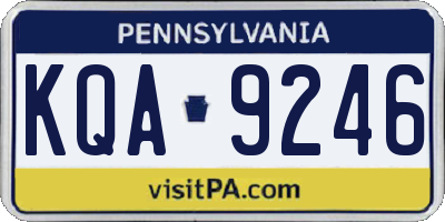 PA license plate KQA9246