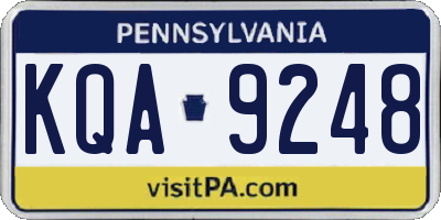 PA license plate KQA9248