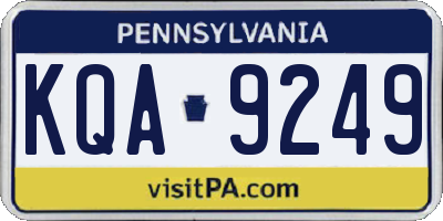 PA license plate KQA9249
