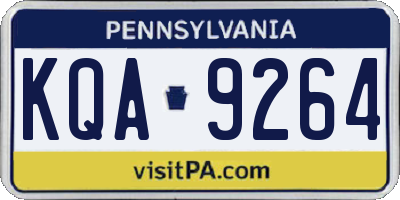 PA license plate KQA9264