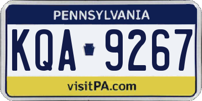 PA license plate KQA9267