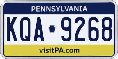 PA license plate KQA9268