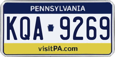 PA license plate KQA9269