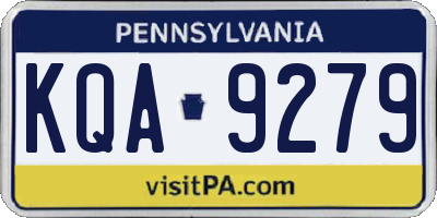 PA license plate KQA9279