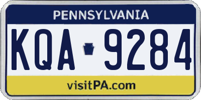 PA license plate KQA9284