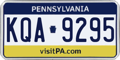 PA license plate KQA9295