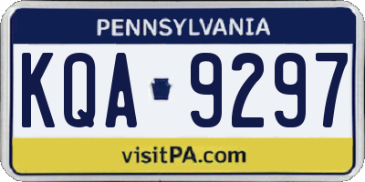 PA license plate KQA9297