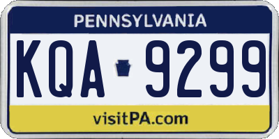 PA license plate KQA9299