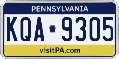 PA license plate KQA9305